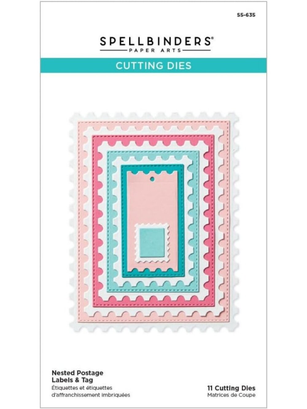 Nested Postage Labels & Tags Etched Dies for Crafting, Scrapbooking & DIY